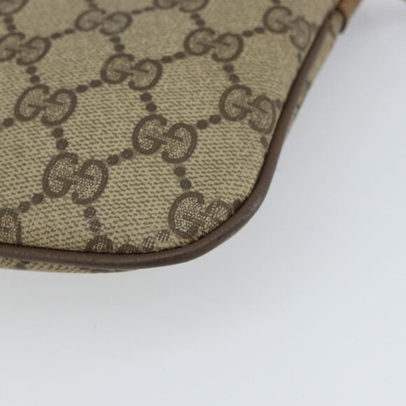 Authentic GUCCI GUCCI GG Supreme Web Sherry Line Bag PVC Beige Gold 98 02 04 - Picture 15 of 16